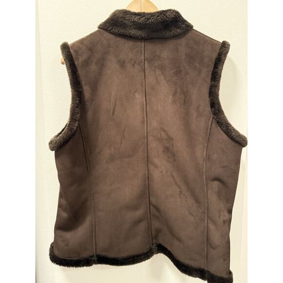 Tribal Jeans Faux Fur Sleeveless Vest Brown With Braided Detail‎ Size XL - Picture 2 of 9